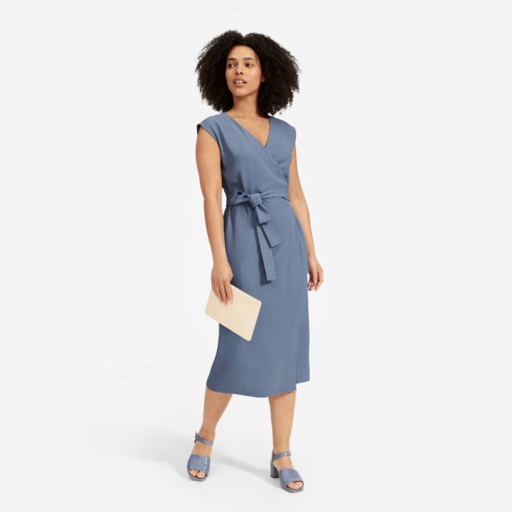 Everlane Japanese GoWeave Sleeveless Wrap Dress
